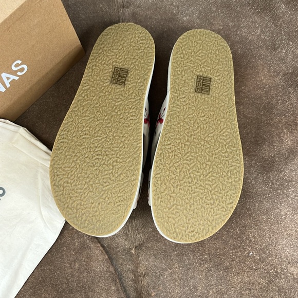 Johnny Was Jenna X Band Sandal Sueded Flatform Embroidered Slides - Picture 8 of 9